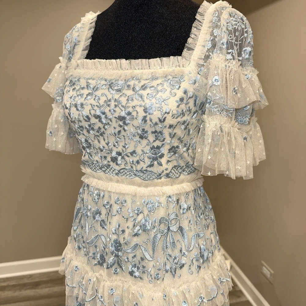Needle & Thread Blue and Cream Lace Dress - Picture 5 of 12